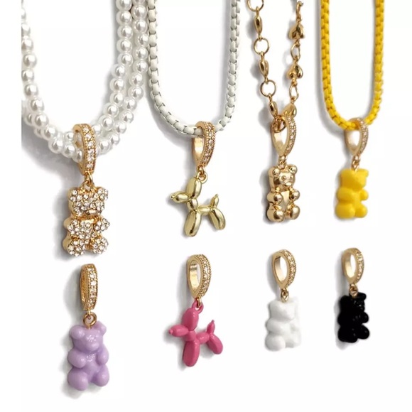 1pcs Bj Gold Metallic Ballon Dog Pop Art Charm Pendant - Picture 2 of 16